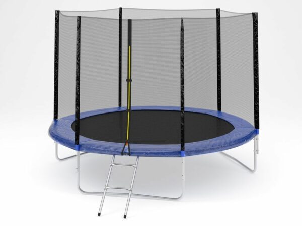 Фото 1 - Батут Diamond fitness external 12 FT (366 см) с защитной сеткой и лестницей.