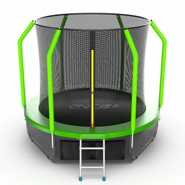 Фото 1 - EVO JUMP Cosmo 10ft (Green) + Lower net. Батут с внутренней сеткой и лестницей, диаметр 10ft (зеленый) + нижняя сеть.
