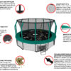 Фото 5 - Батут UNIX line SUPREME GAME 14 ft (green).